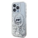 Oryginalne Etui IPHONE 13 / 13 PRO Karl Lagerfeld Hardcase Liquid Glitter Choupette Head MagSafe (KLHMP13LLGCHSGH) transparentne