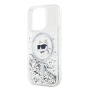 Oryginalne Etui IPHONE 13 / 13 PRO Karl Lagerfeld Hardcase Liquid Glitter Choupette Head MagSafe (KLHMP13LLGCHSGH) transparentne