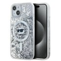 Oryginalne Etui IPHONE 13 Karl Lagerfeld Hardcase Liquid Glitter Choupette Head MagSafe (KLHMP13MLGCHSGH) transparentne