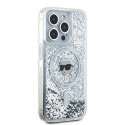 Oryginalne Etui IPHONE 15 PRO Karl Lagerfeld Hardcase Liquid Glitter Choupette Head MagSafe (KLHMP15LLGKISGH) transparentne