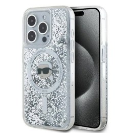 Oryginalne Etui IPHONE 15 PRO MAX Karl Lagerfeld Hardcase Liquid Glitter Head MagSafe (KLHMP15XLGKISGH) transparentne