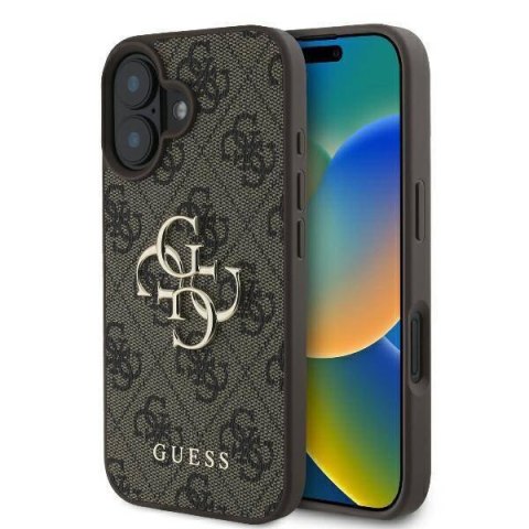 Oryginalne Etui IPHONE 16 Guess Hardcase 4G Big Logo (GUHCP16S4GMGBR) brązowe