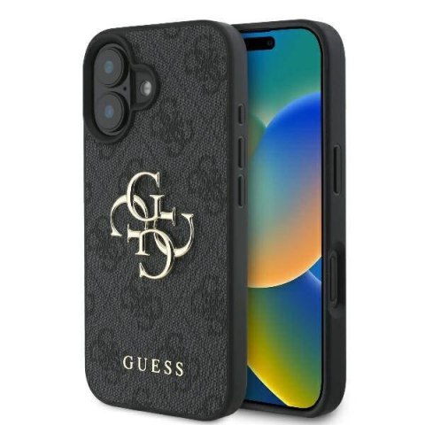 Oryginalne Etui IPHONE 16 Guess Hardcase 4G Big Logo (GUHCP16S4GMGGR) czarne