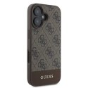 Oryginalne Etui IPHONE 16 Guess Hardcase 4G Bottom Stripe (GUHCP16SG4GLBR) brązowe