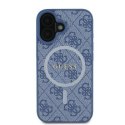 Oryginalne Etui IPHONE 16 Guess Hardcase 4G Ring Classic Logo MagSafe (GUHMP16SG4GFRB) niebieskie