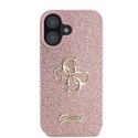 Oryginalne Etui IPHONE 16 Guess Hardcase Fixed Glitter Big 4G (GUHCP16SHG4SGP) różowe