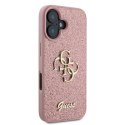 Oryginalne Etui IPHONE 16 Guess Hardcase Fixed Glitter Big 4G (GUHCP16SHG4SGP) różowe