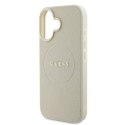 Oryginalne Etui IPHONE 16 Guess Hardcase Grained Ring MagSafe (GUHMP16SPGHSMME) beżowe