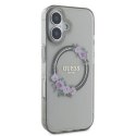 Oryginalne Etui IPHONE 16 Guess Hardcase IML Flowers Wreath MagSafe (GUHMP16SHFWFCK) czarne