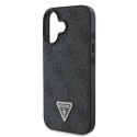 Oryginalne Etui IPHONE 16 Guess Hardcase Leather 4G Triangle Strass MagSafe (GUHCP16SP4TDPK) czarne