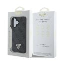 Oryginalne Etui IPHONE 16 Guess Hardcase Leather 4G Triangle Strass MagSafe (GUHCP16SP4TDPK) czarne