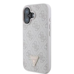 Oryginalne Etui IPHONE 16 Guess Hardcase Leather 4G Triangle Strass MagSafe (GUHCP16SP4TDPP) różowe