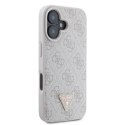 Oryginalne Etui IPHONE 16 Guess Hardcase Leather 4G Triangle Strass MagSafe (GUHCP16SP4TDPP) różowe