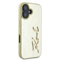 Oryginalne Etui IPHONE 16 Karl Lagerfeld Hardcase Metal Signature (KLHCP16SPFMFBKMD) złote