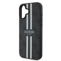 Oryginalne Etui IPHONE 16 PLUS Guess Hardcase 4G Printed Stripes MagSafe (GUHMP16MP4RPSK) czarne