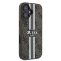 Oryginalne Etui IPHONE 16 PLUS Guess Hardcase 4G Printed Stripes MagSafe (GUHMP16MP4RPSW) brązowe