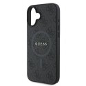 Oryginalne Etui IPHONE 16 PLUS Guess Hardcase 4G Ring Classic Logo MagSafe (GUHMP16MG4GFRK) czarne