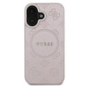 Oryginalne Etui IPHONE 16 PLUS Guess Hardcase Saffiano Peony Classic Logo MagSafe (GUHMP16MPSAPSMEP) różowe