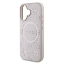 Oryginalne Etui IPHONE 16 PLUS Guess Hardcase Saffiano Peony Classic Logo MagSafe (GUHMP16MPSAPSMEP) różowe