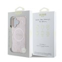 Oryginalne Etui IPHONE 16 PLUS Guess Hardcase Saffiano Peony Classic Logo MagSafe (GUHMP16MPSAPSMEP) różowe