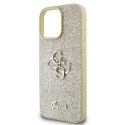 Oryginalne Etui IPHONE 16 PRO Guess Hardcase Fixed Glitter Big 4G (GUHCP16LHG4SGD) złote