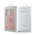 Oryginalne Etui IPHONE 16 PRO Guess Hardcase Fixed Glitter Big 4G (GUHCP16LHG4SGP) różowe