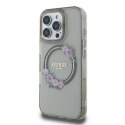 Oryginalne Etui IPHONE 16 PRO Guess Hardcase IML Flowers Wreath MagSafe (GUHMP16LHFWFCK) czarne