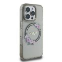 Oryginalne Etui IPHONE 16 PRO Guess Hardcase IML Flowers Wreath MagSafe (GUHMP16LHFWFCK) czarne