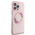 Oryginalne Etui IPHONE 16 PRO Guess Hardcase IML Flowers Wreath MagSafe (GUHMP16LHFWFCP) różowe