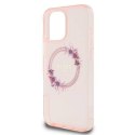 Oryginalne Etui IPHONE 16 PRO Guess Hardcase IML Flowers Wreath MagSafe (GUHMP16LHFWFCP) różowe