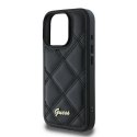 Oryginalne Etui IPHONE 16 PRO Guess Hardcase Quilted Metal Logo (GUHCP16LPSQSQSK) czarne