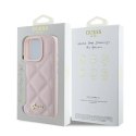 Oryginalne Etui IPHONE 16 PRO Guess Hardcase Quilted Metal Logo (GUHCP16LPSQSQSP) różowe