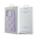 Oryginalne Etui IPHONE 16 PRO Guess Hardcase Quilted Metal Logo (GUHCP16LPSQSQSU) fioletowe