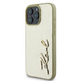 Oryginalne Etui IPHONE 16 PRO Karl Lagerfeld Hardcase Metal Signature (KLHCP16LPFMFBKMD) złote