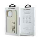 Oryginalne Etui IPHONE 16 PRO Karl Lagerfeld Hardcase Metal Signature (KLHCP16LPFMFBKMD) złote