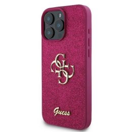 Oryginalne Etui IPHONE 16 PRO MAX Guess Hardcase Fixed Glitter Big 4G (GUHCP16XHG4SGU) fioletowe