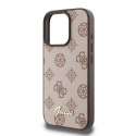 Oryginalne Etui IPHONE 16 PRO MAX Guess Hardcase Peony Script MagSafe (GUHMP16XPGPYSW) brązowe