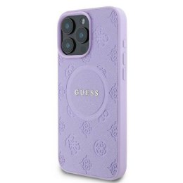 Oryginalne Etui IPHONE 16 PRO MAX Guess Hardcase Saffiano Peony Classic Logo MagSafe (GUHMP16XPSAPSMEU) purpurowe