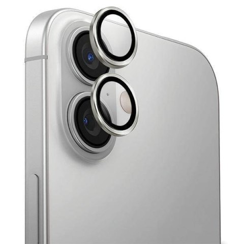 Szkło Hartowane na Aparat IPHONE 16 / IPHONE 16 PLUS UNIQ Optix Aluminium Camera Lens Protector z Aplikatorem Sterling srebrne