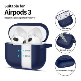 Etui APPLE AIRPODS 3 Tech-Protect Silicone granatowe