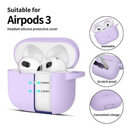 Etui APPLE AIRPODS 3 Tech-Protect Silicone lawendowe