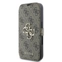 Oryginalne Etui IPHONE 16 Guess Book 4G Metal Logo (GUBKP16S4GMGBR) brązowe