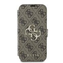 Oryginalne Etui IPHONE 16 Guess Book 4G Metal Logo (GUBKP16S4GMGBR) brązowe