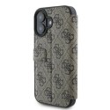 Oryginalne Etui IPHONE 16 Guess Book 4G Metal Logo (GUBKP16S4GMGBR) brązowe