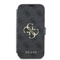 Oryginalne Etui IPHONE 16 Guess Book 4G Metal Logo (GUBKP16S4GMGGR) czarne