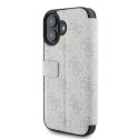 Oryginalne Etui IPHONE 16 Guess Book 4G Metal Logo (GUBKP16S4GMGPI) różowe