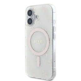 Oryginalne Etui IPHONE 16 Guess Hardcase IML 4G Background MagSafe (GUHMP16SH4DTEH) białe