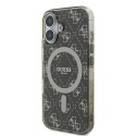 Oryginalne Etui IPHONE 16 Guess Hardcase IML 4G Background MagSafe (GUHMP16SH4DTEW) brązowe