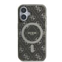 Oryginalne Etui IPHONE 16 Guess Hardcase IML 4G Background MagSafe (GUHMP16SH4DTEW) brązowe