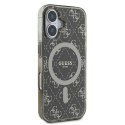 Oryginalne Etui IPHONE 16 Guess Hardcase IML 4G Background MagSafe (GUHMP16SH4DTEW) brązowe